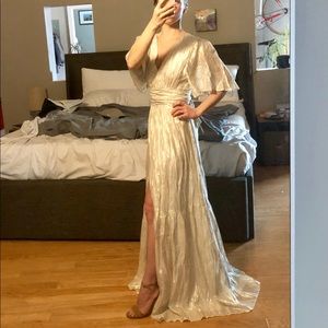 ba&sh metallic nixon gown